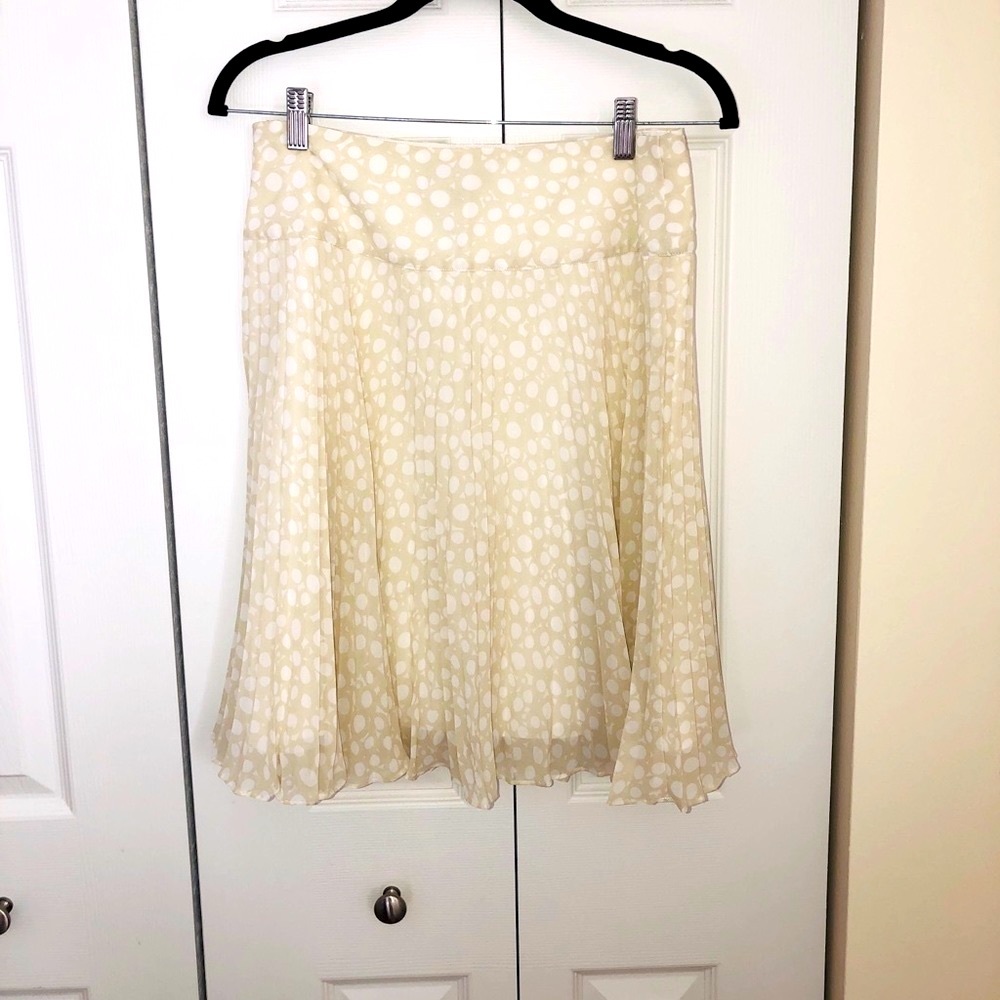 The Limited pleated polka dot a-line skirt Small